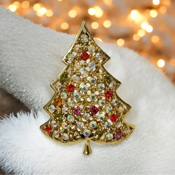 Vintage Kramer Christmas Tree Pin Brooch - Picture 6 of 10